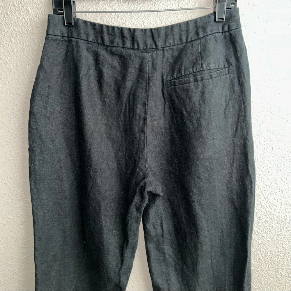 Banana Republic Black 100% Linen‎ Ankle Trouser Pants